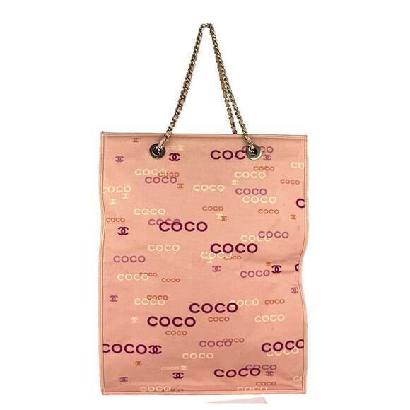 CHANEL Handbags - CHANEL Pink Canvas Bag